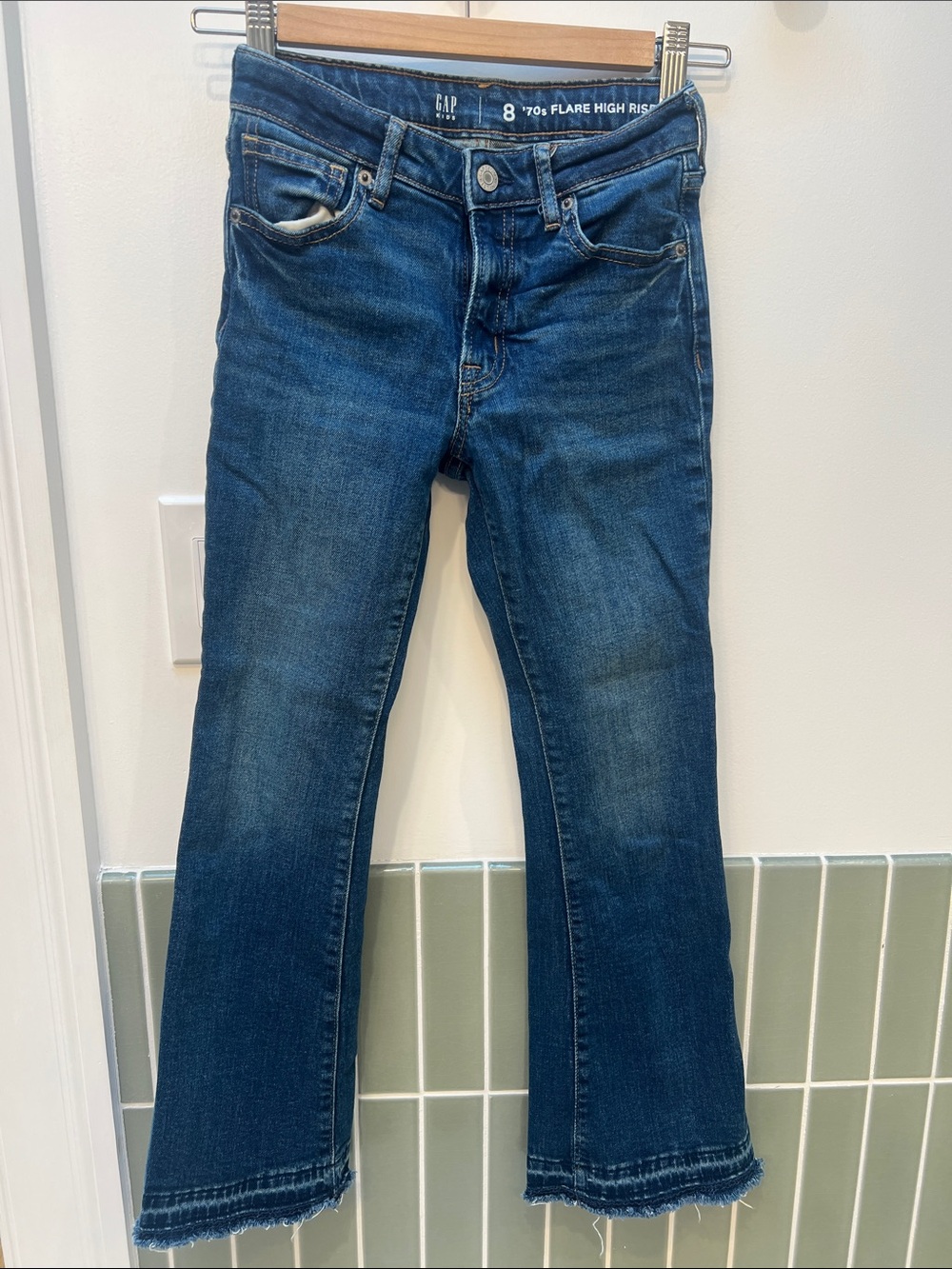 GAP Kids Girls 70s flare high rise jeans